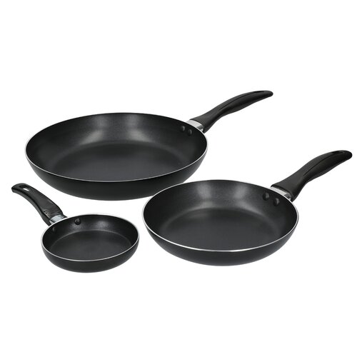 KitchenCraft 3-Piece Non-Stick Frying Pan Set with Lids | Wayfair.co.uk